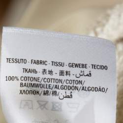 مملوكة مسبقًا Gucci Cream Vintage Logo Print Cotton Distressed Hoodie M