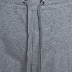 Pre Owned Gucci Grey Logo Print Cotton Jogger Pants M