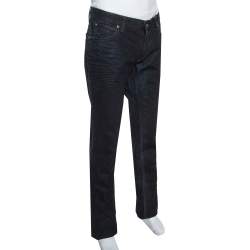 Pre Owned Gucci Navy Blue Dark Wash Denim Straight Fit Jeans XL