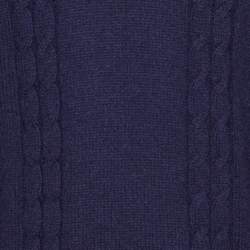 Gucci Navy Blue Cashmere Wool Logo Embroidered Roll Neck Sweater M