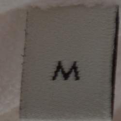 Pre Owned Gucci White Stretch Cotton Bee Appliqued Polo T-Shirt M