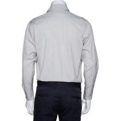 Pre Owned Gucci Brown Striped Cotton Button Front Shirt S