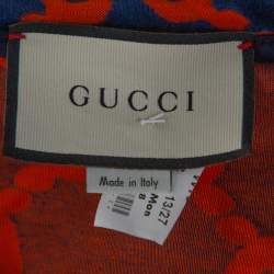 Pre Owned Gucci Bicolor GG Patterned Velour Zip Front Jacket M