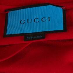 Gucci Red Cotton Ghost Print Crew Neck T Shirt S