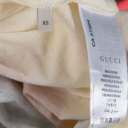 Gucci Cream Cotton Rainbow UFO Print Crew Neck T Shirt XS