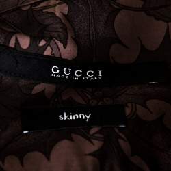 Gucci Deep Taupe Floral Print Cotton Skinny Fit Shirt XS
