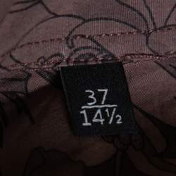 Gucci Deep Taupe Floral Print Cotton Skinny Fit Shirt XS