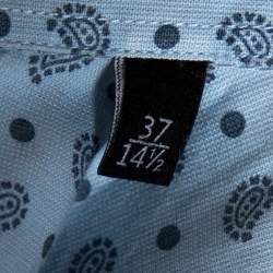 Gucci Powder Blue Paisley & Dot Print Cotton Slim Fit Shirt XS
