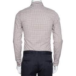 Gucci Cream Printed Cotton Long Sleeve Slim Fit Shirt S