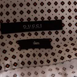 Gucci Cream Printed Cotton Long Sleeve Slim Fit Shirt S