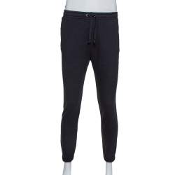 Gucci Black Logo Print Washed Cotton Jogging Pants XS