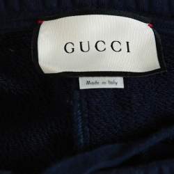 Gucci Navy Blue Cotton NY Logo Jogger Pants S