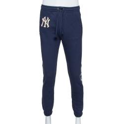 Gucci Navy Blue Cotton NY Logo Jogger Pants S