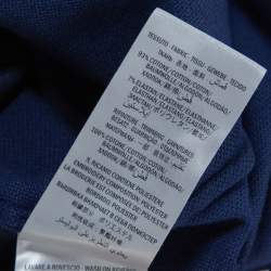 Gucci Navy Blue Cotton Pique Tiger Embroidered Collar Polo T Shirt M