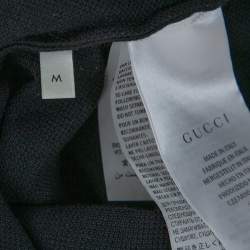 Gucci Black Cotton Pique Webstripe Logo Detail Polo T Shirt M