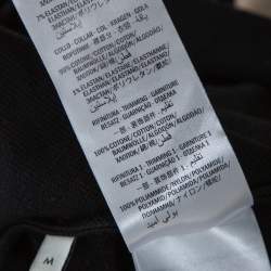 Gucci Black Cotton Pique Webstripe Logo Detail Polo T Shirt M