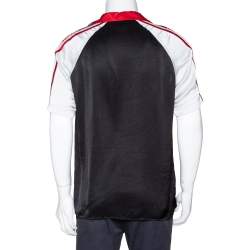 مملوكة مسبقًا قميص غوتشي ساتان أسود بالشعار المتباين مقاس متوسط - ميديوم