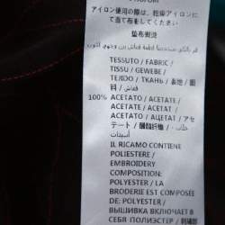 Pre Owned فميص غوتشي بانثير ساتان أحمر وأسود أبليك مزين مقاس متوسط - ميديوم