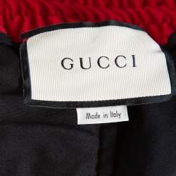 Gucci Black Synthetic Side Logo Trim Jogger Pants L
