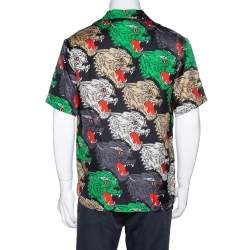 مملوكة مسبقًا قميص غوتشي حرير بطبعة  متعدد الألوان مقاس صغير - سمول