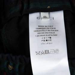 Gucci Green Tartan Check Wool Bee Motif Cropped Trousers S