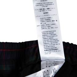 Gucci Green Tartan Check Wool Bee Motif Cropped Trousers S