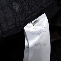 Gucci Grey Wool Bee & Heart Motif Drawstring Waist Trousers S