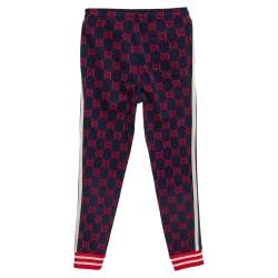 Gucci Navy Blue Knit GG Jacquard Fitted Joggers XS
