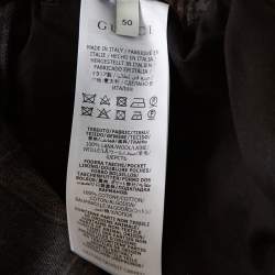 Gucci Grey Symbols Check Wool Elasticized Waist Pants L