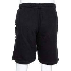 Gucci Black Logo Print Cotton Jersey Shorts M