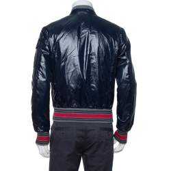 Pre Owned جاكيت غوتشي "بومبر" سحاب أمامي أزرق كحلي مقاس صغير (سمول)