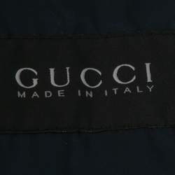 Pre Owned جاكيت غوتشي "بومبر" سحاب أمامي أزرق كحلي مقاس صغير (سمول)