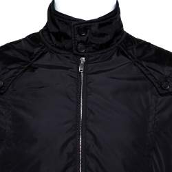 مملوكة مسبقًا Gucci Black Rib Trim Zip Up Bomber Jacket S