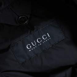 مملوكة مسبقًا Gucci Black Rib Trim Zip Up Bomber Jacket S