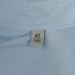Gucci Light Blue Cotton Bee Appliqued Collar Slim Fit Shirt XL