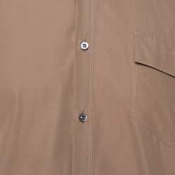 Gucci Khaki Cotton Contrast Patch Long Sleeve Duke Shirt L
