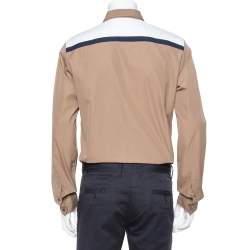 Gucci Khaki Cotton Contrast Patch Long Sleeve Duke Shirt L