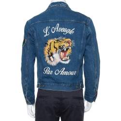 Gucci Blue Tiger Embroidered Denim Jacket M