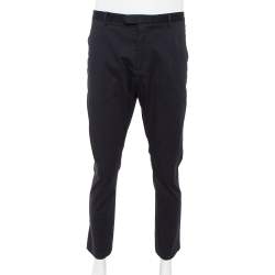 Gucci Black Cotton Straight Leg Chino Trousers XXXL