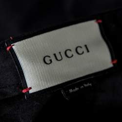 Gucci Black Cotton Straight Leg Chino Trousers XXXL