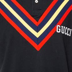 Gucci x Yankees Black Cotton Pittsburgh Pirates Applique Oversized Polo T-Shirt L