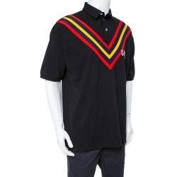 Gucci x Yankees Black Cotton Pittsburgh Pirates Applique Oversized Polo T-Shirt L