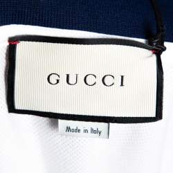 Gucci White Cotton Pique Logo Band Trim Polo T-Shirt XXXL