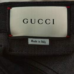 Gucci Black Denim Momento Mori Detail Super Skinny Jeans L