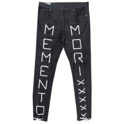 Gucci Black Denim Momento Mori Detail Super Skinny Jeans L