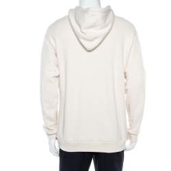 Gucci Cream Dapper Dan Logo Print Cotton Hoodie M