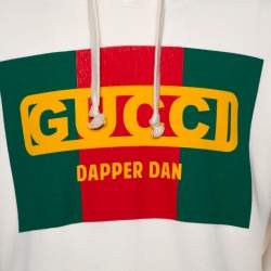 Gucci Cream Dapper Dan Logo Print Cotton Hoodie M