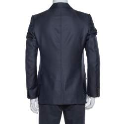 مملوكة مسبقًا بليزر غوتشي مفصل صوف حرير منقوش كحلي XL