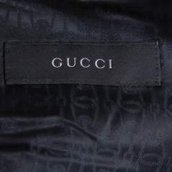 مملوكة مسبقًا بليزر غوتشي مفصل صوف حرير منقوش كحلي XL