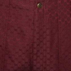 Gucci Burgundy Cotton Jacquard Elastic Detailed Ski Pants S